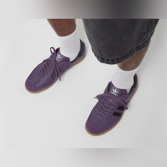 Adidas Samba Leather Purple Shoes - Picture 9 of 14